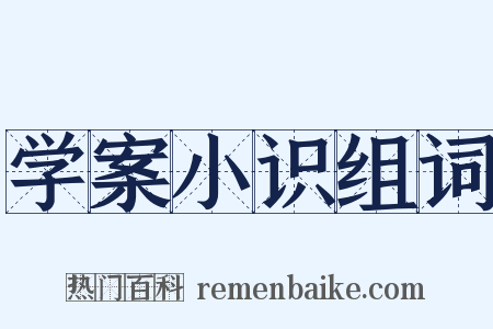 学案小识组词是什么意思的图片
